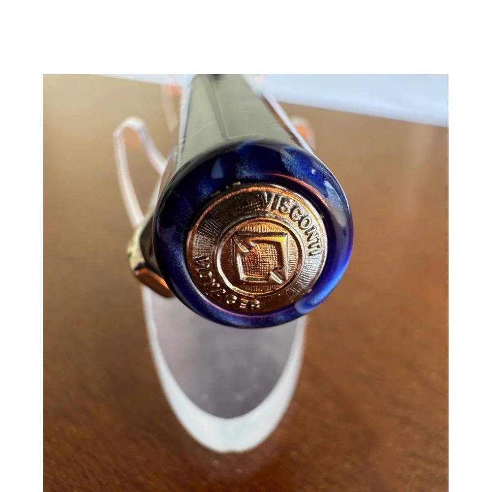 Visconti Midnight Voyager Ballpoint Pen Typhoon Blue 1992 Twist Retract RARE